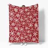 Horaldaily Christmas Flannel Blanket Throw, Red Snowflake Soft Fuzzy Plush Cozy Fleece Blankets for Couch Sofa Bed Lounging, Ideal Gifts for Kids Adults Wife Self, 50x60 Horaldaily