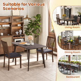 Giantex Wooden Dining Chairs Set of 2, Upholstered Kitchen Chairs w/Slat Back, Wear-Resistant PVC Leather, Rubber Wood Legs, Farmhouse Dining Side Chairs for Dining Room, Living Room, Espresso Giantex