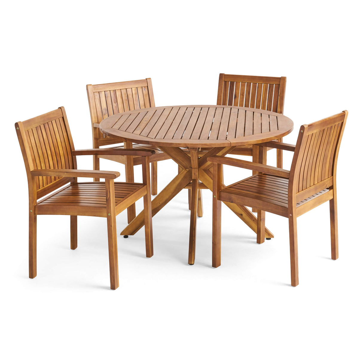 Christopher Knight Home Kally Outdoor Five Piece Acacia Dining Set, Teak Finish Christopher Knight Home