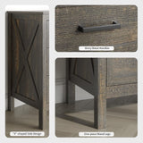 BAZELOR Farmhouse 7 Drawers Dresser for Bedroom, Wood Rustic Wide Chest with Natural Texture, Farmhouse Chest of Drawers for Bedroom, Hallway, Entryway, Dark Brown BAZELOR