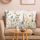 ONFAON Spring Decorations for Home - Spring Pillow Covers 18x18, Outdoor Pillow Covers Spring Farmhouse Throw Pillow Cover Garden Linen Cushion Case for Home Decor ONFAON