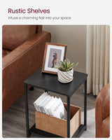 VASAGLE Side Tables Set of 2, Small End Table, Nightstand for Living Room, Bedroom, Office, Bathroom, Black ULET272B16 VASAGLE