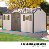 Lifetime 60138 Outdoor Storage Shed, Desert Sand, 15 x 8 Feet Lifetime
