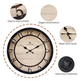 Lafocuse Silent Black Rustic Farmhouse Wall Clock with Raised 3D Arabic Numerals for Home Decor 12 Inch, Battery Operated Shabby Chic Kitchen Wall Clocks Decorative for Living Room Bedroom Office Lafocuse