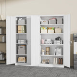 Greenvelly Metal Garage Storage Cabinet,72" H Steel Lockable Storage Cabinet with 2 Doors and 4 Adjustable Shelves,Tall Metal Cabinet Locking File Cabinet for Office,Home, Garage, Gym, School Greenvelly