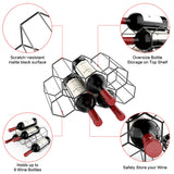 Countertop Wine Rack Freestanding, Small Metal Honeycomb Wine Holder Stand, Black 9 Bottle Organizer for Water Bottles, Tabletop Storage Rack for Home Kitchen Bar Handisen