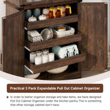 71" Tall Kitchen Pantry Cabinet with 3 Pack Pull Out Drawers for Cabinets,Farmhouse Storage Cabinet with Load-Bearing Steel Pipe,Pantry Organizers and Storage for Kitchen,Dining Room(Antique Brown) chartustriable