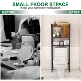 Over The Toilet Storage, 3 Tier Bathroom Organizer, Storage for Free Standing Wood Cabinet, Multifunctional Above Toilet Storage，Wood Bedaphon