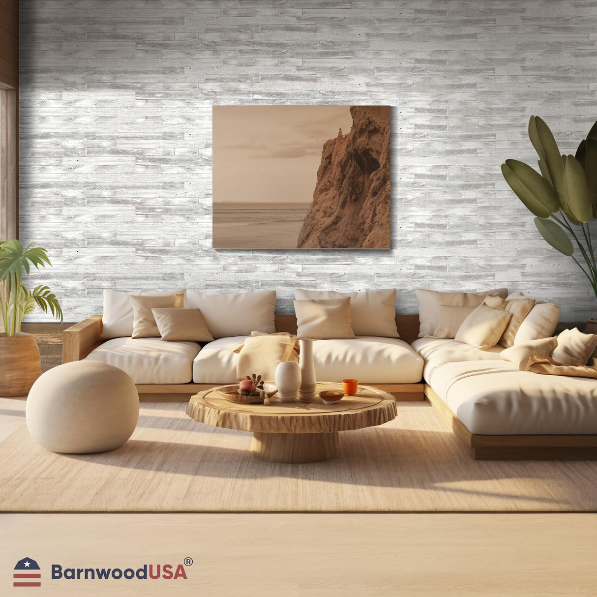 BARNWOODUSA Real Reclaimed Wood Planks - Easy Nail-Up Shiplap Panels for Rustic Wood Wall Paneling (White Wash, 3 Square Feet) BarnwoodUSA LLC