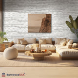 BARNWOODUSA Real Reclaimed Wood Planks - Easy Nail-Up Shiplap Panels for Rustic Wood Wall Paneling (White Wash, 3 Square Feet) BarnwoodUSA LLC