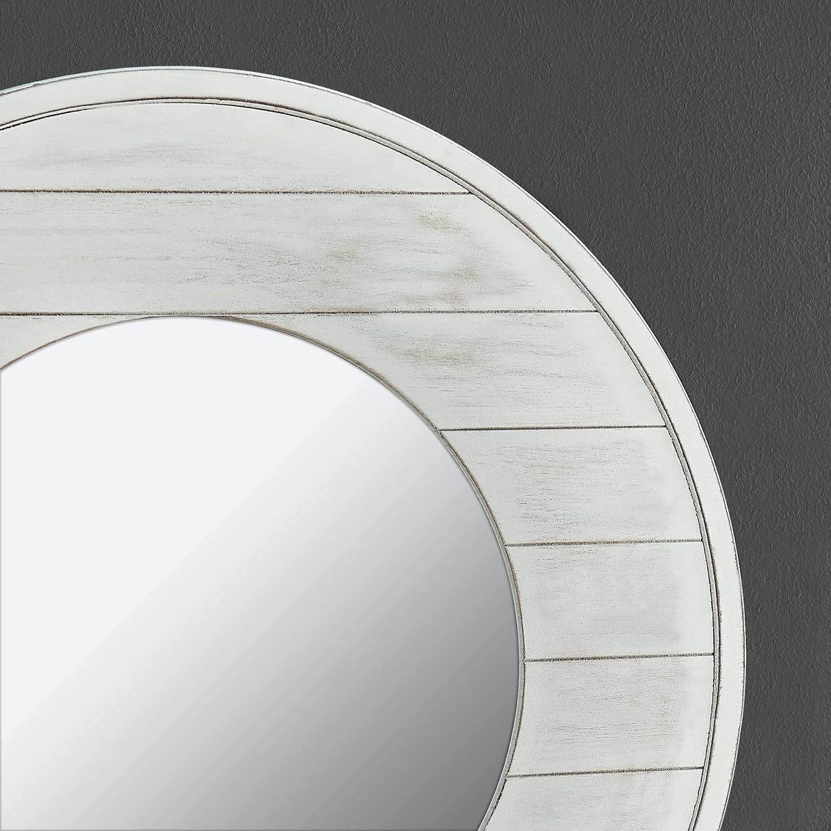 FirsTime & Co. Ellison Shiplap Accent Wall Mirror, 27", Aged White FirsTime & Co.