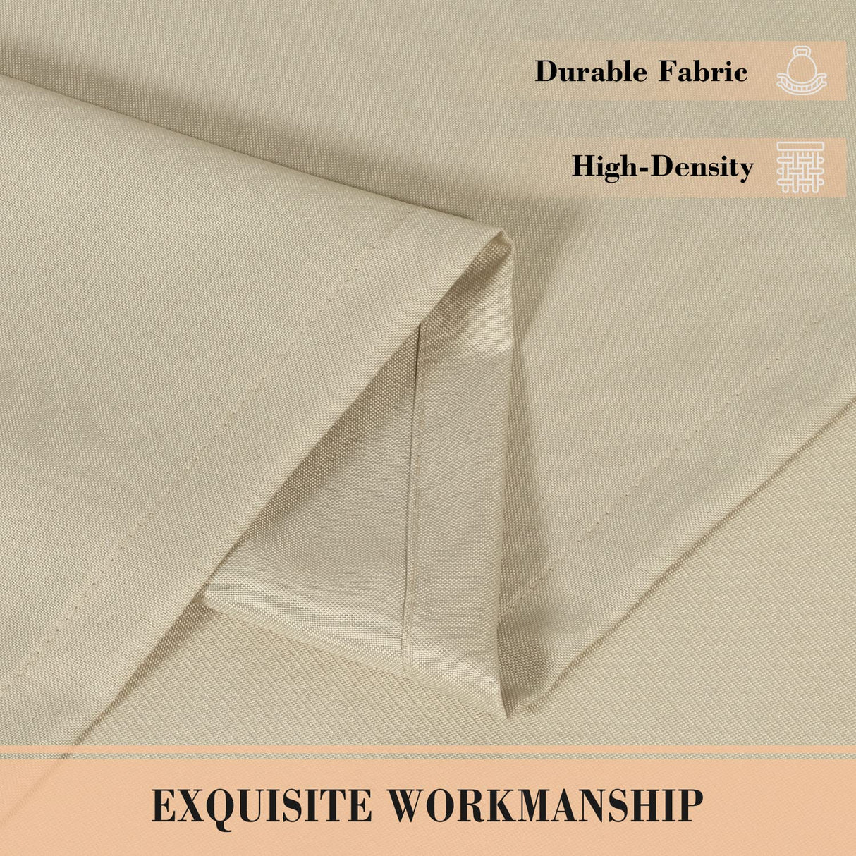 BONZER Outdoor Curtains for Patio Waterproof, Tab Top Weatherproof Outside Curtains for Porch, Pergola, Gazebo, Cabana, Pavilion, 1 Panel, 52x84 Inch, Beige BONZER