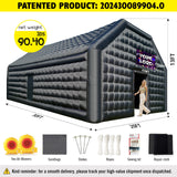 WARSUN 30x20x13Ft Inflatable Nightclub with Two 680W Blowers Large Black Inflatable Night Club Party Tent Disco Cube Gazebo Event House for Birthday, School Events, Backyard Party, Rental Business WARSUN
