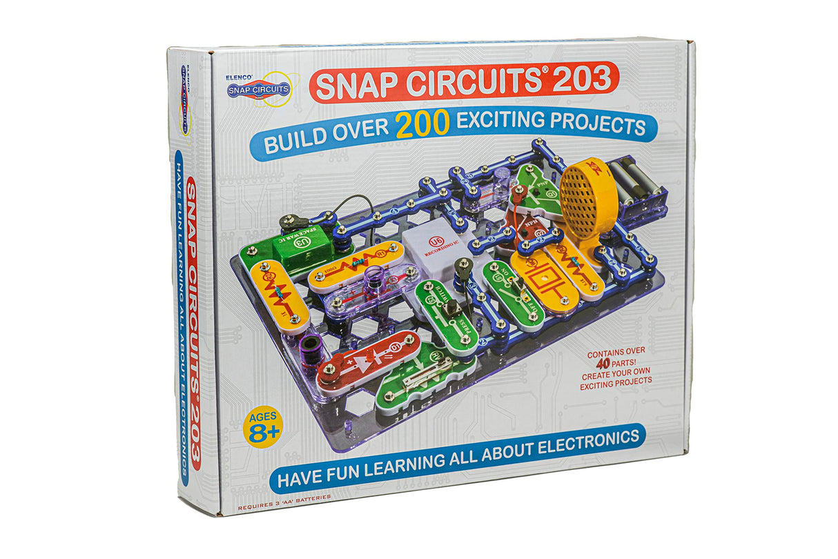 Snap Circuits 203 Electronics Exploration Kit | Over 200 STEM Projects | Full Color Project Manual | 42 Snap Modules | Unlimited Fun Snap Circuits