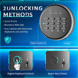 SUNCROWN 10-12 Gun Safe, Rifle and Pistol Home Safe, Large Rifle Safe, Digital Keyboard Gun Cabinet with Pistol Bag and 3 Adjustable Brackets for Home Use, Black SUNCROWN