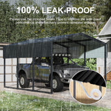 WELYAS 15×10 FT Heavy Duty Carport Canopy with Galvanized Steel Frame and Roof, All Metal Carport Garage, Car Shelter for Trucks, Boats, Tractors WELYAS