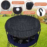 Trampoline Cover Round 12 Holes 90% Sunblock Shade Cloth 14FT Black Trampoline Top Shade Cover Sun Shade Mesh Tarp with 49FT Elastic Cord & 24 Plastic Hooks for Outdoor Backyard Playground(Tent Only) Voccos