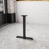 Flash Furniture 5" x 22" Restaurant Table T-Base with 3" Diameter Table Height Column, Commercial T-Base Cast Iron Restaurant Table Base, Black Flash Furniture