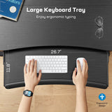 HUANUO 55" x 26" Electric Standing Desk with 2 Drawers & 26.7" Large Keyboard Tray, C-Clamp Mount Compatible, Adjustable Computer Desk for Home Office, Stand Up Desk with 4 Height Presets, Black HUANUO