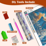 Winter Landscape Diamond Art Painting Kits for Adults, Mountain Lake Diamond Painting Kits for Adults Beginners, 5D DIY Full Drill Diamond Dot Gem Art Kits for Adult, Home Wall Decor 13.8x13.8 Inch AWLNKMC