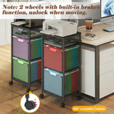 Sbanmao 3 Drawer Mobile File Cabinet for Home Office, Rolling Filing Cabinet on Lockable Wheels, Hanging File Folders Organizer, Utility Cart Storage and Organizer, Printer Stand, Black Sbanmao