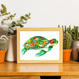 Uniquilling Quilling Kit, Paper Quilling Kits, 8 * 10-in Green Turtle Paper Filigree Kits with Quilling Tools& Using Manual, DIY Quilling Artwork Modern Wall Art for Living Room Uniquilling