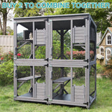 Catio Outdoor Cat Enclosure,Cat House with Wheels,Upgraded Resting Box,Waterproof Roof for Patio Garden Suumerpety