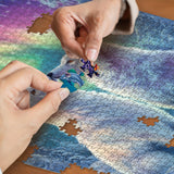 Aurora Wolf Puzzles for Adults 1000 Pieces, Colorful Animal Art Landscape Jigsaw Puzzles, Beautiful Winter Scenic Wildlife Scenery Puzzle IdeaBazar