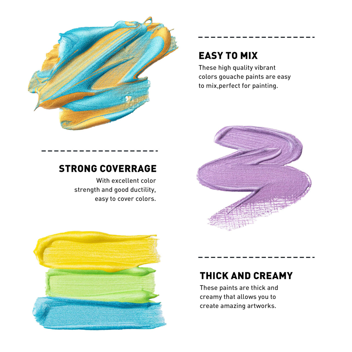 HIMI Metallic Jelly Gouache Paint Set, 12 Colors 12g, Jelly Cup Design, Travel carry, Gouache Paint Non Toxic for Canvas and Paper, Art Supplies for Professionals and Beginner HIMI