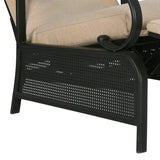 Ulax Furniture Patio Recliner Chair Automatic Adjustable Back Outdoor Lounge Recliner Chair with 100% Olefin Cushion (Beige) Ulax furniture