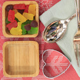 ZTHapwa Snack Bowl Set, Small Bamboo Sauce Dish Dipping Bowls for Appetizers, Dips, Sauce, Nuts, Candy, Olives, Seeds, Desserts and More, Square 1.4 oz ZTHapwa