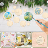 450 Pieces Unfinished Wood Circles for Crafts, 5 Size Wood Rounds Wooden Disc Circles Blank Natural Wood for DIY Painting Carving Art Craft Nitelemn