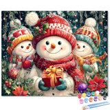 HMZephitiquc Snowman Paint by Number Canvas for Adults, Christmas Paint by Numbers Kit for Adults, Painting by Numbers, Beginner Easy Oil DIY Crafts Home Wall Decor 16x16 in HMZephitiquc