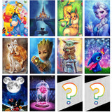 FFPTBNYX 12Pack Diamond Painting Kits for Adults,5D Cartoon Series Diamond Art Kit for Beginners, DIY Paint with Diamonds Round Full Drill Paintings Gem Art for Home Wall Decor 12x16 Inch FFPTBNYX