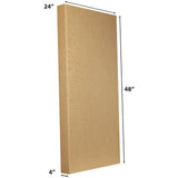 ATS Acoustics Sound Absorbing Noise Dampening Acoustic Panel Wall Treatment 24" x 48" x 4" Beveled Edge (Natural) ATS Acoustics