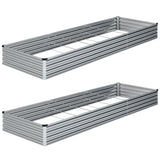 ZUNUDA Galvanized Raised Garden Bed,2 Pcs 10×3×1FT Metal Planting Box for Outdoor Vegetable, Fruit,Planter Gardening (Silver) ZUNUDA