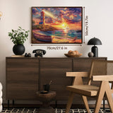 Beach Ocean Lighthouse Puzzle for Adults 1000 Pieces Nature, Summer Sunset Landscape Jigsaw Puzzle, Sailboat Scenery Puzzle BBOLDIN