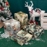 Vnaaem Watercolor Christmas Wrapping Paper 6 Style Reindeer Santa Forest and Flower Holiday Style Gift Wrap for Winter Party Vacation Baby Shower - 20 X 28 Inches 6 Folded Sheets Vnaaem
