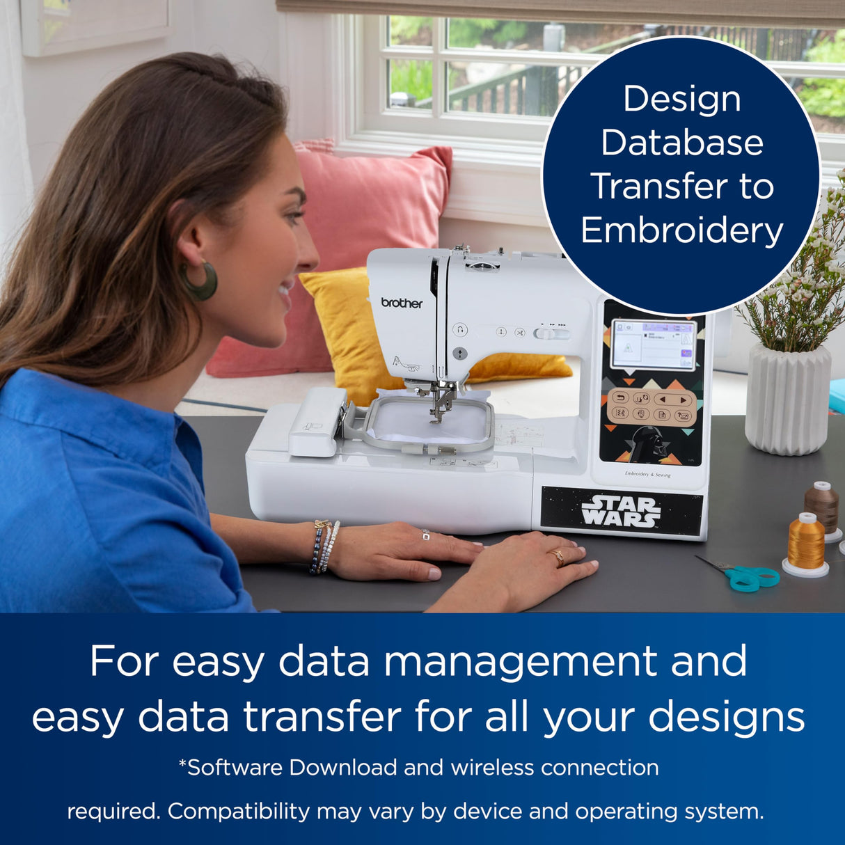 Brother LB5500S Star Wars 2-in-1 Combo Sewing & Embroidery Machine, 16.5 x 7.76 x 12.09 inches, White Brother