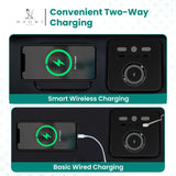 Home Theater Seating, Gaming Chairs for Adults, Wireless Charging Movie Theater Chairs, Power Recline Loveseat with 6 Cup Holders and Tray, Powerful in-Built Speaker, USB Ports, Air Leather – Black Naomi Home