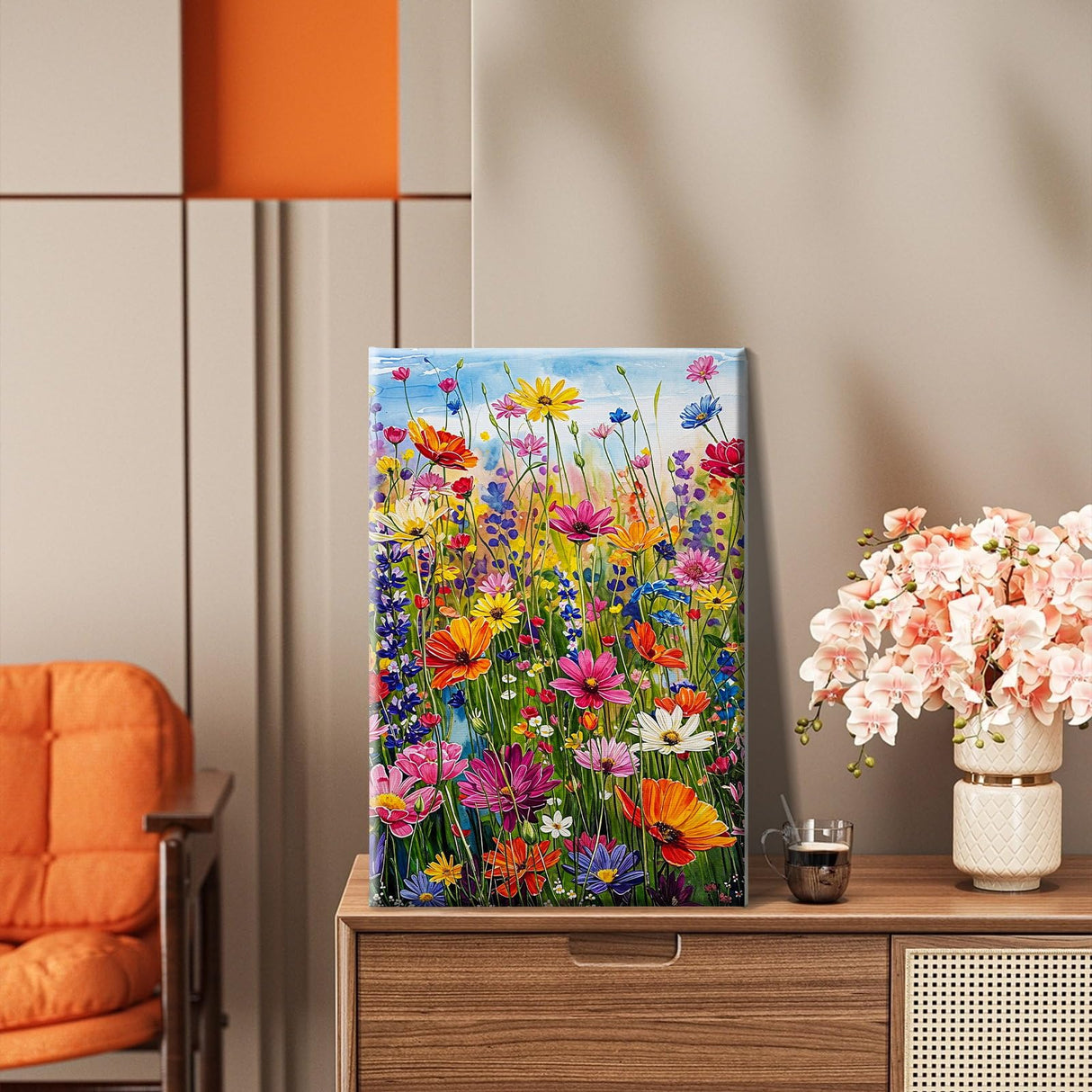 HeeBenor Framed Paint by Numbers Kit for Adults, Flowers Paint by Number with Easel, DIY Floral Acrylic Oil Painting Kit, Adult Paint by Number Kits Framed Canvas for Home Decor 8x12 Inch HeeBenor