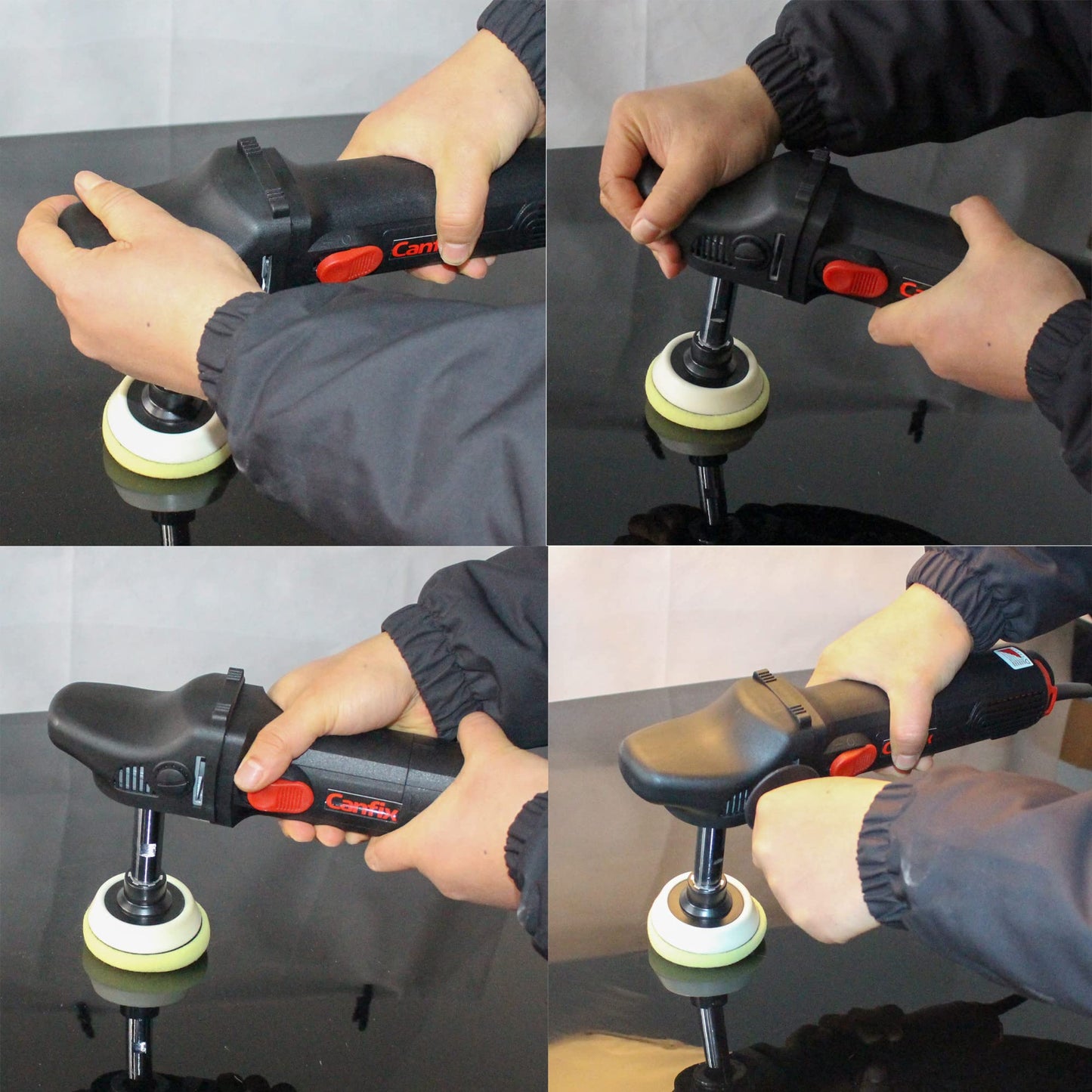 Canfix Mini Rotary Car Polisher Machine Buffing with Pads and M14 Extension Shafts - WoodArtSupply