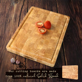Cutting Board (17x13x1,5in) Wood Cutting Board, End Grain Cutting Board, Wooden Butcher Block, Chopping Board - Reversible Multipurpose For Kitchen FANICHI