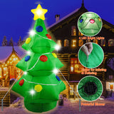 4 Ft Inflatable Christmas Tree with LED Lights Christmas Blow Up Yard Decoration Light Up Tree for Holiday Garden Lawn Outdoor Decor OceanWings