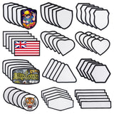 GUX 12 Styles, 60 Pieces Sublimation Blanks Patches Fabric Iron-on Patch Blanks Repair Blank Patches for DIY Hats Shirts Shoes Jeans Bags Supplies（Black Woven Border） (12 Styles Mixed/60PCs) GUX