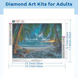 TOSTOG Beach Scenery Diamond Art Kits for Adults, Large Sea Diamond Paintings for Adults, Full Drill Coconut Tree Diamond Art Kits, 5D Diamond Paintings Kit Gem Painting Decoration 12 * 16 Inch. TOSTOG