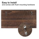 Lwenki Mail Organizer for Wall Mount – Key Holder with Shelf Includes Letter Holder and Hooks for Coats, Dog Leashes – Rustic Wood with Flush Mounting Hardware (16.5” x 8.7” x 3.5”) Lwenki