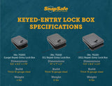 SnapSafe Portable Lock Box for Guns and Valuables – Includes Lock Box, 2 Keys and Patented Security Cable – An Ideal Car Gun Safe – XL, Black, 10 x 7 x 2 Inches SnapSafe