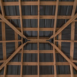 Backyard Discovery Barrington 12 ft. x 10 ft. Hip Roof Cedar Wood Gazebo Pavilion, Shade, Rain, Hard Top Steel Metal Roof, All Weather Protected, Wind Resistant up to 100 mph, Holds up to 6450 lbs Backyard Discovery