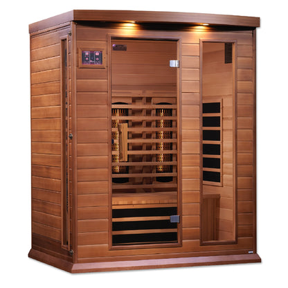 DYNAMIC SAUNAS Maxxus MX-M306-01 3-Person Full Spectrum Near Zero EMF (Under 2MG) FAR Infrared Sauna (Canadian Clear Red Cedar) Curb Side Delivery